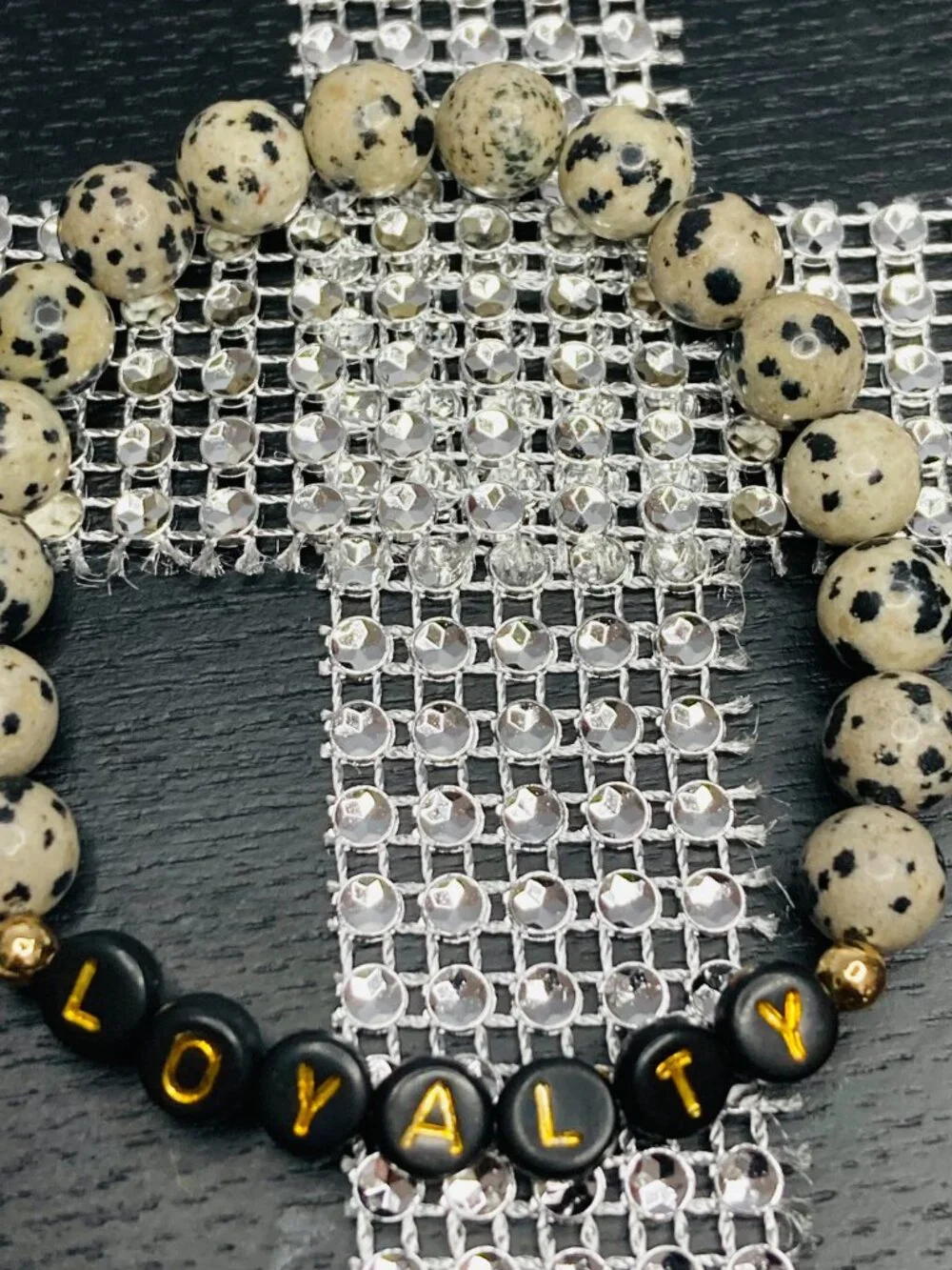 Faithful Energy – Dalmatian Jasper Bracelet with Loyalty Charm
